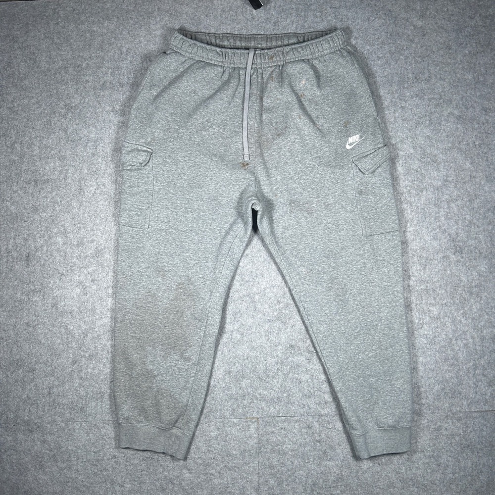 Nike Sweatpants Men XXL Gray CD3129-063 Fleece Cargo Jogger Sportswear Gym